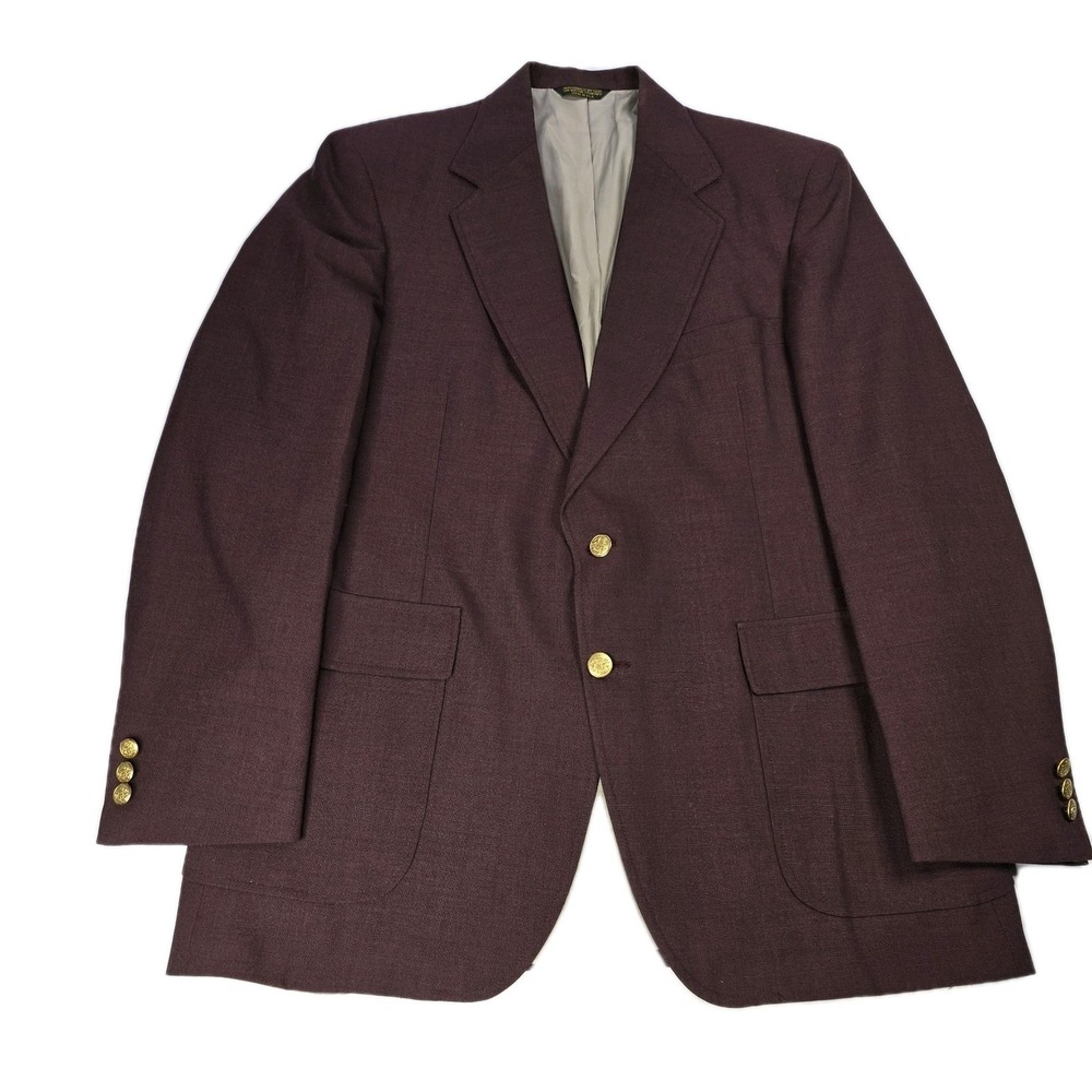 VINTAGE ADAMS ROW Mens 44L Red Gold Button Blazer Sport Coat Suit Jacket